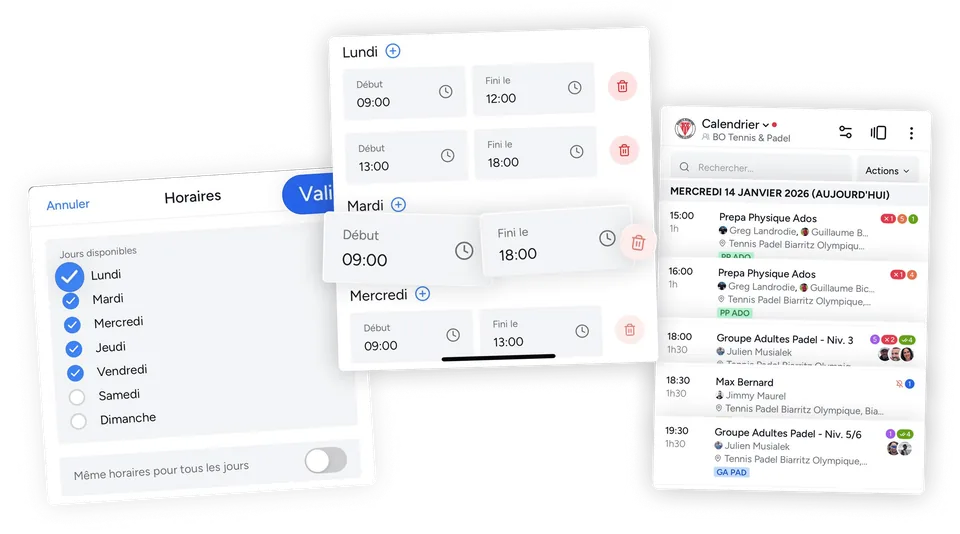 Shaker staff planning and team screens