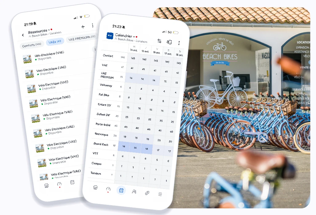 Inventario de bicicletas y calendario de disponibilidad de la flota en Shaker