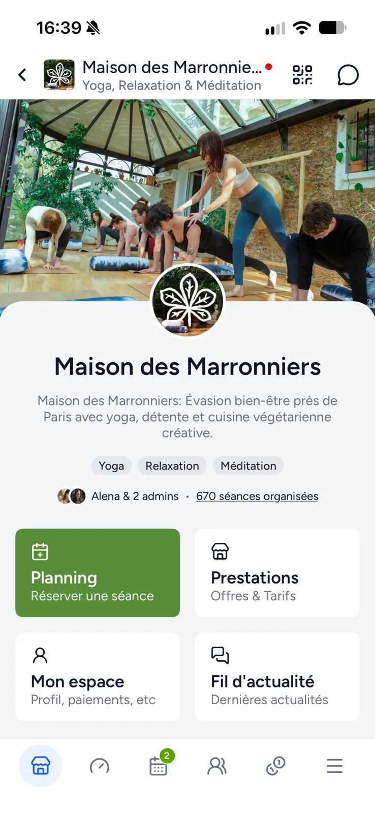 Maison des Marronniers studio in the Shaker app