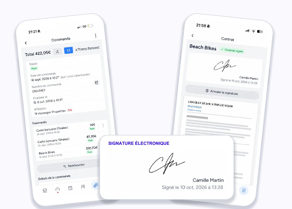 Pagos de alquiler y contrato firmado electrónicamente en Shaker