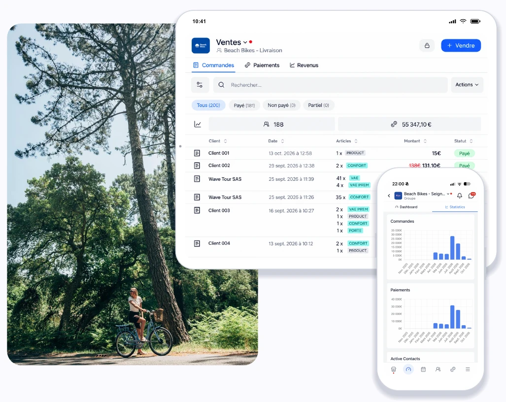Pedidos, ventas e informes de alquiler de bicicletas en Shaker