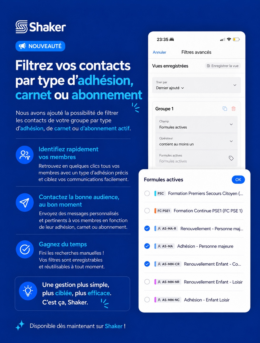New in Shaker: Filter Your Contacts by Memberships, Passes, and Subscriptions