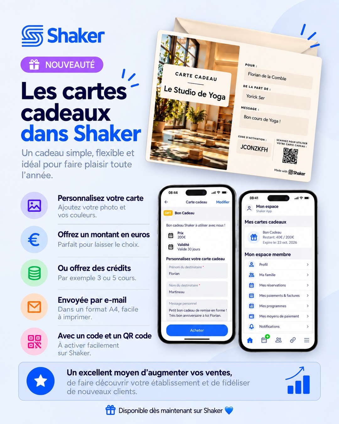 Las nuevas tarjetas de regalo llegan a Shaker